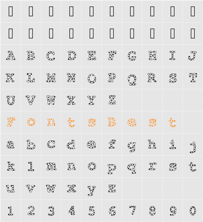 AlphabeticSprinkles Character Map