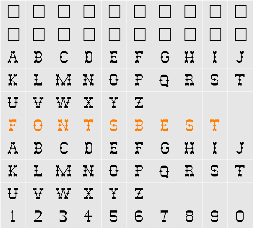 ABANAN Character Map