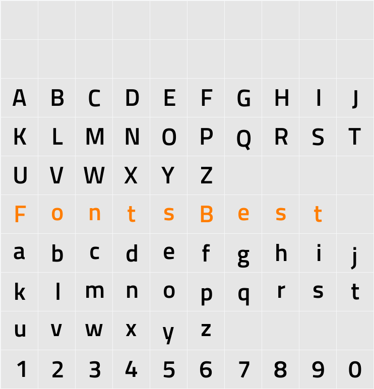 Titillium Web SemiBold Character Map