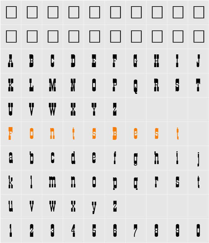 Cartwright Character Map