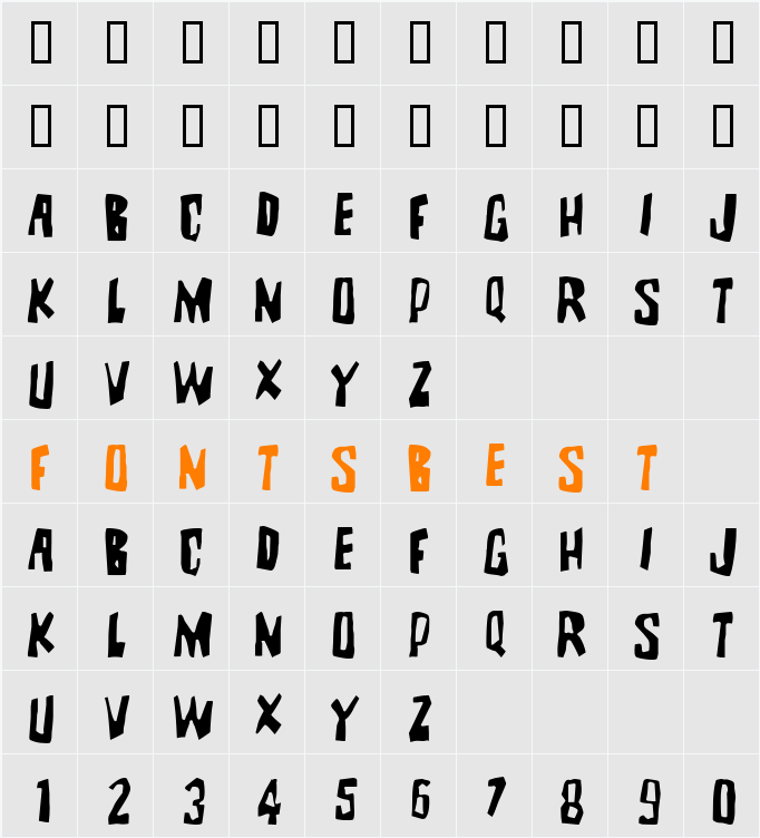 JI-Fessed Character Map