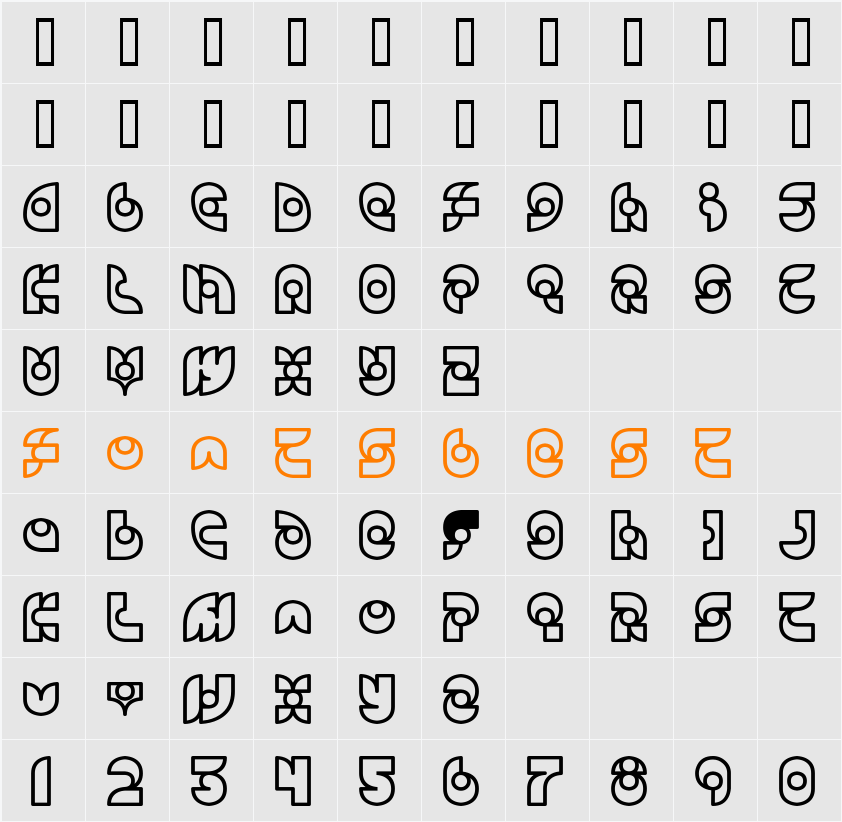 Candle Character Map