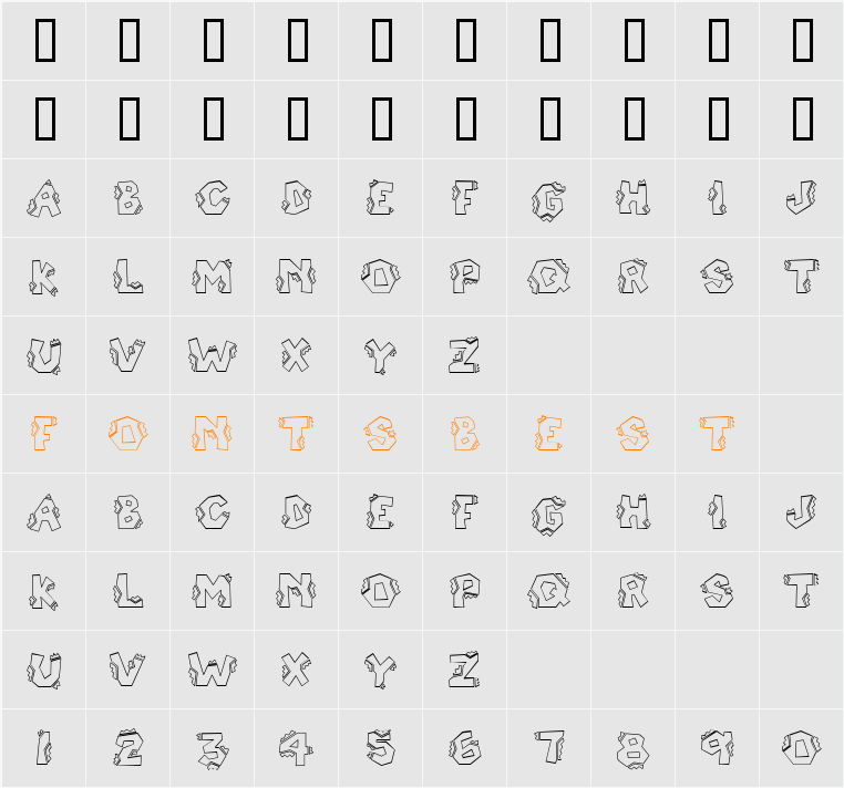 CK Spiky Block Character Map