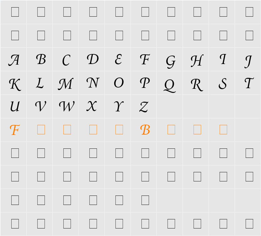 Atlantix Swash SSi Character Map