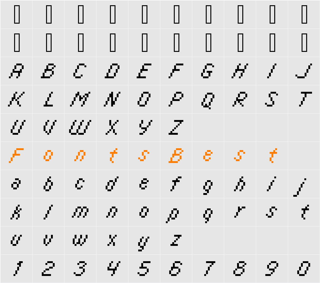 italic 08_56 Character Map