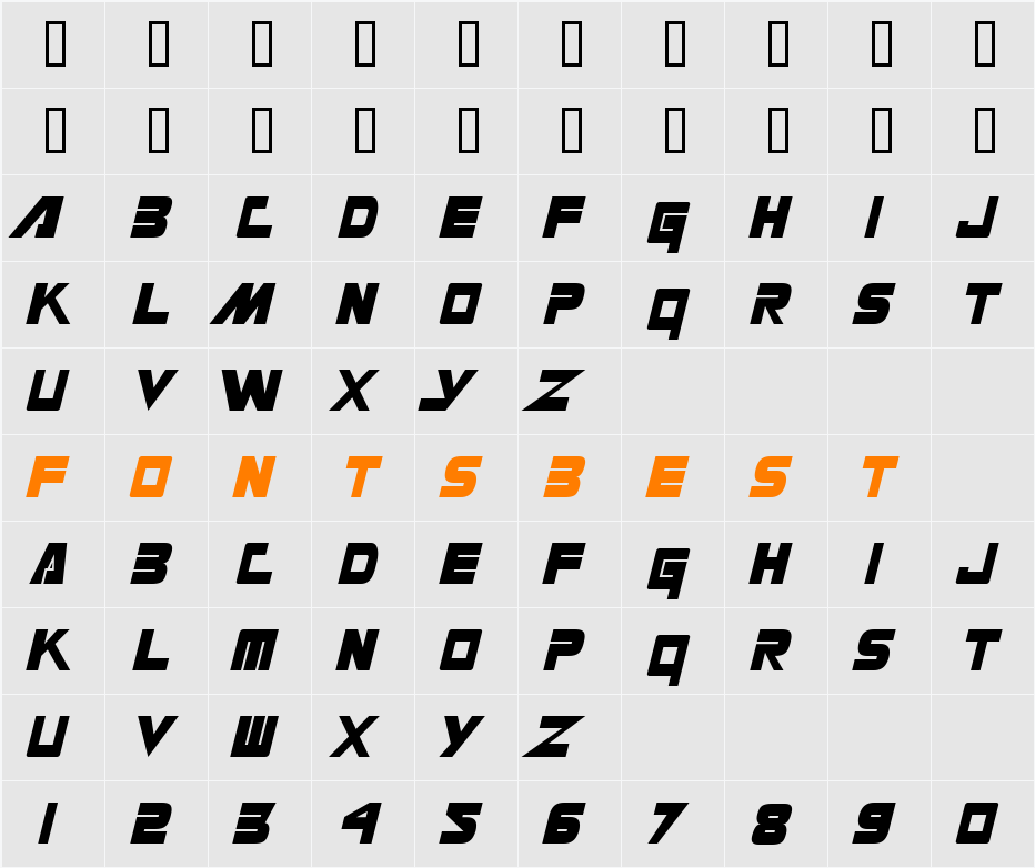 Masterforce Solid Character Map