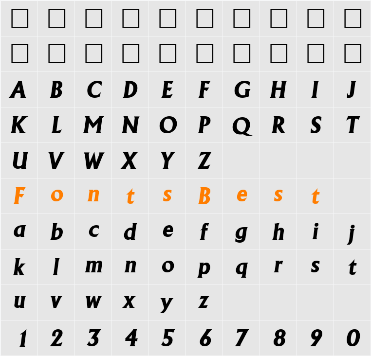 AdelonLH Character Map