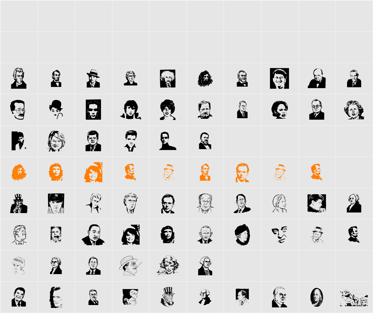 Famous Faces Character Map