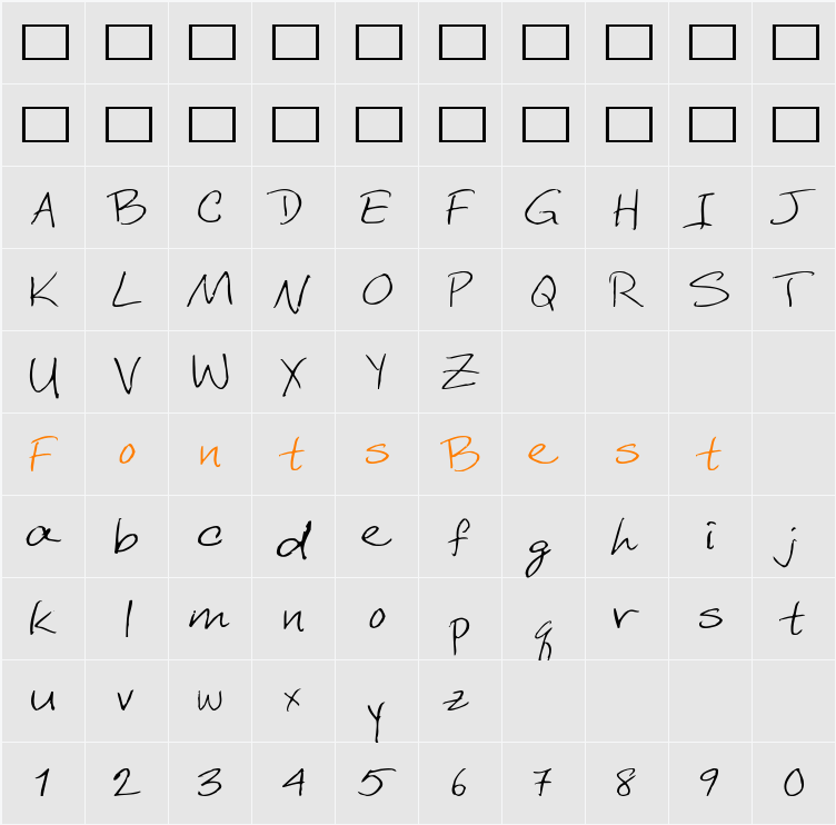 DCWri Ex Character Map