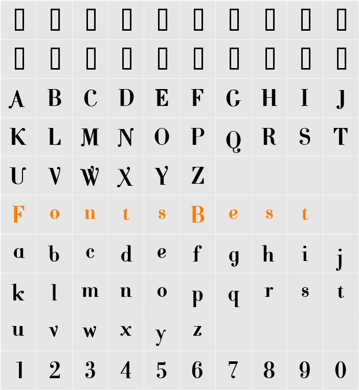 CantabileDemi Character Map