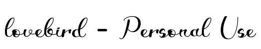 lovebird - Personal Use Font Image