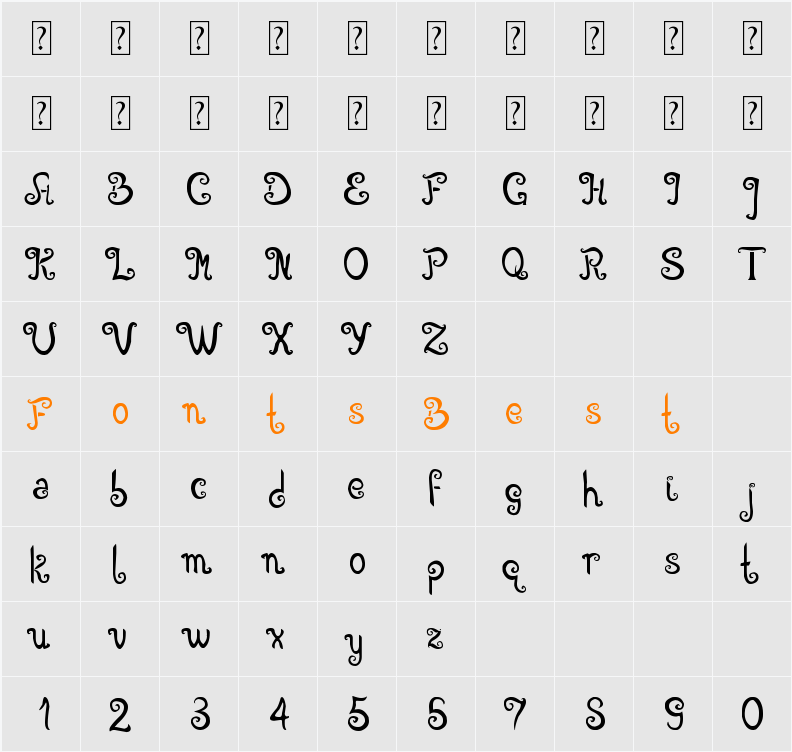 Angelova Character Map