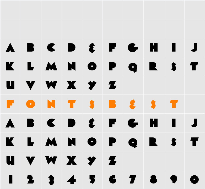 MinkGothic Character Map