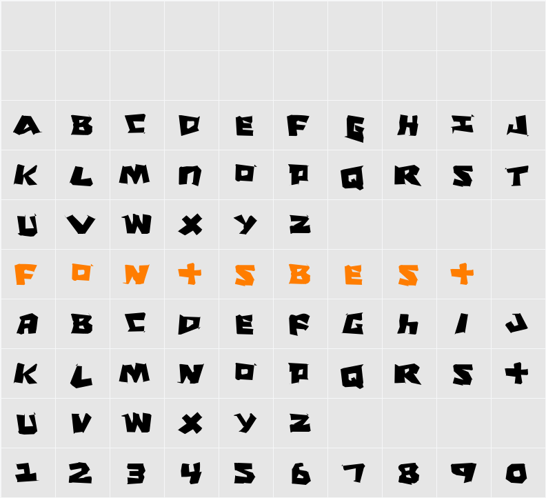 Cro-Magnum Jagged Character Map