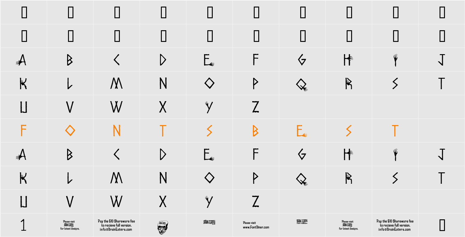 Amhole Character Map