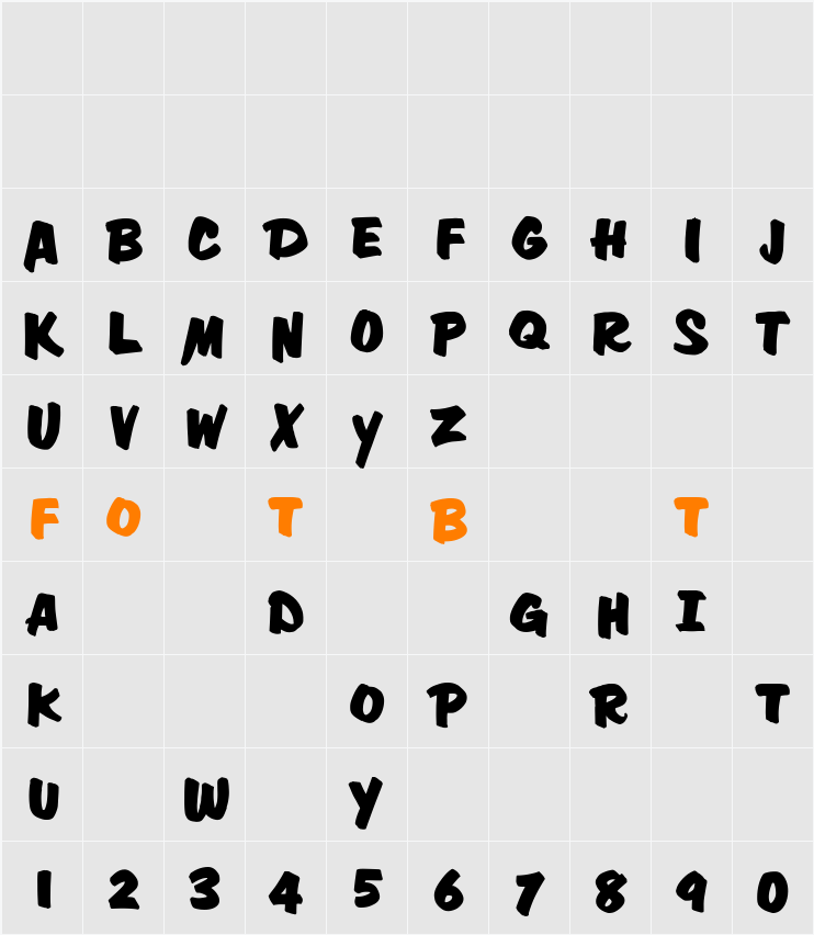 CgDavisonZipBd Character Map