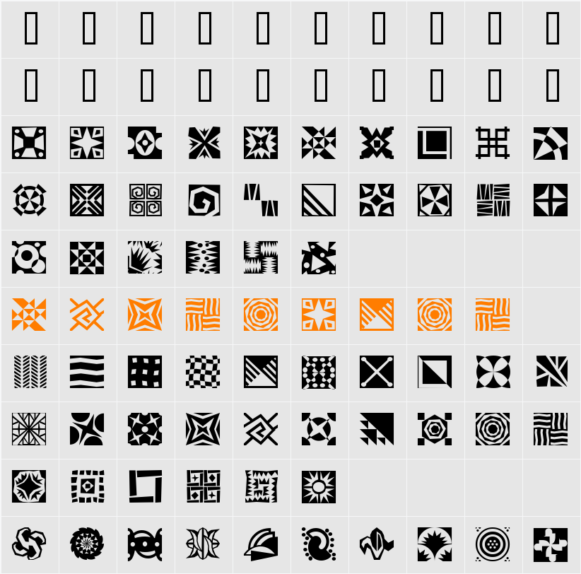 Mini Pics Character Map