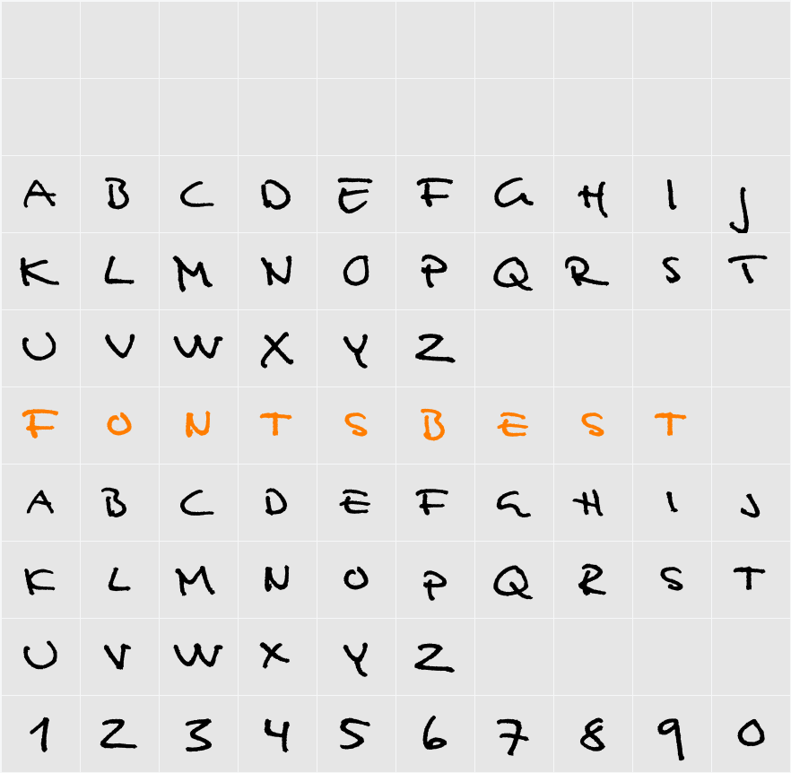 Analfabet Character Map