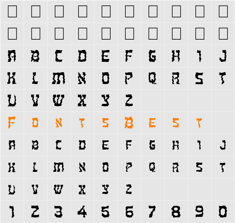 FZ UNIQUE 27 WAVEY EX Character Map