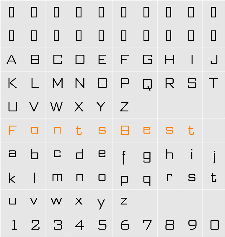 Bank Sans EF CY Character Map