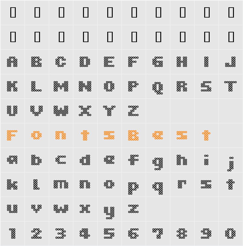 Ironbeadsfont Character Map