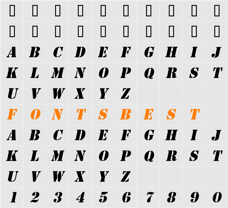 Cargo Character Map