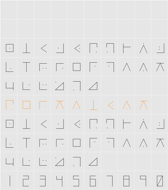 GLT-ごぬんねStroke 010 すごくほそい Character Map