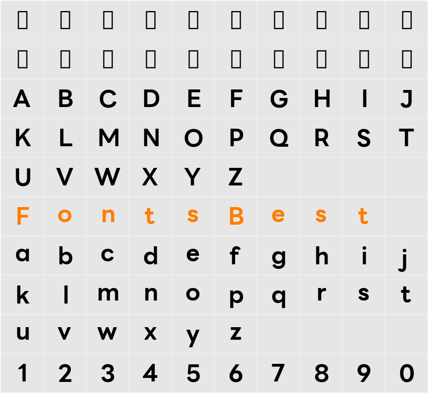 LINE Seed Sans TH Character Map