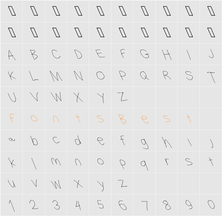 Filament Serie Character Map