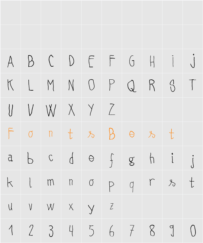 Cupper Reversed Character Map