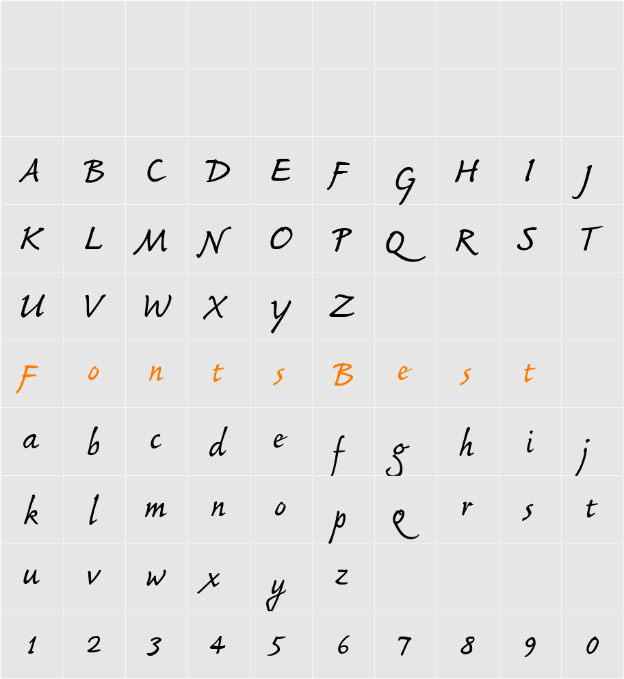 AIBouwsmaScript Character Map