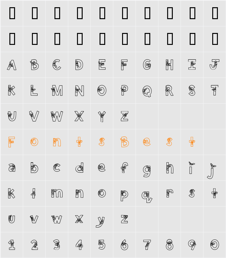 CK Block Rose Character Map