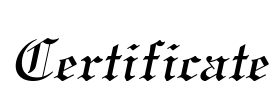 Certificate Font Image