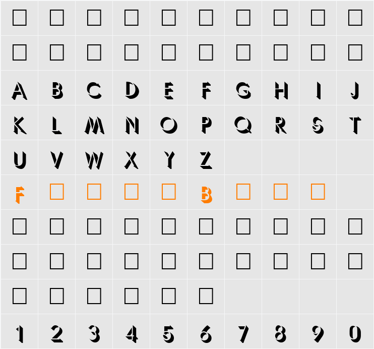 DG_Unbra Character Map