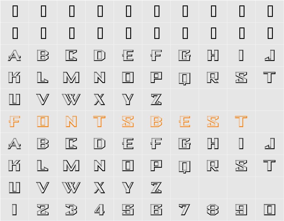 BulwarkNF Character Map