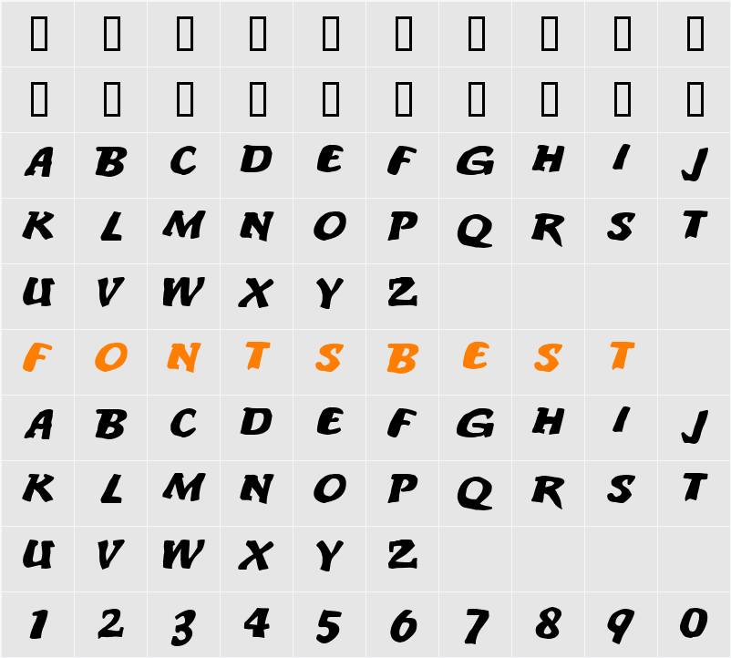 JI-Dryers Character Map