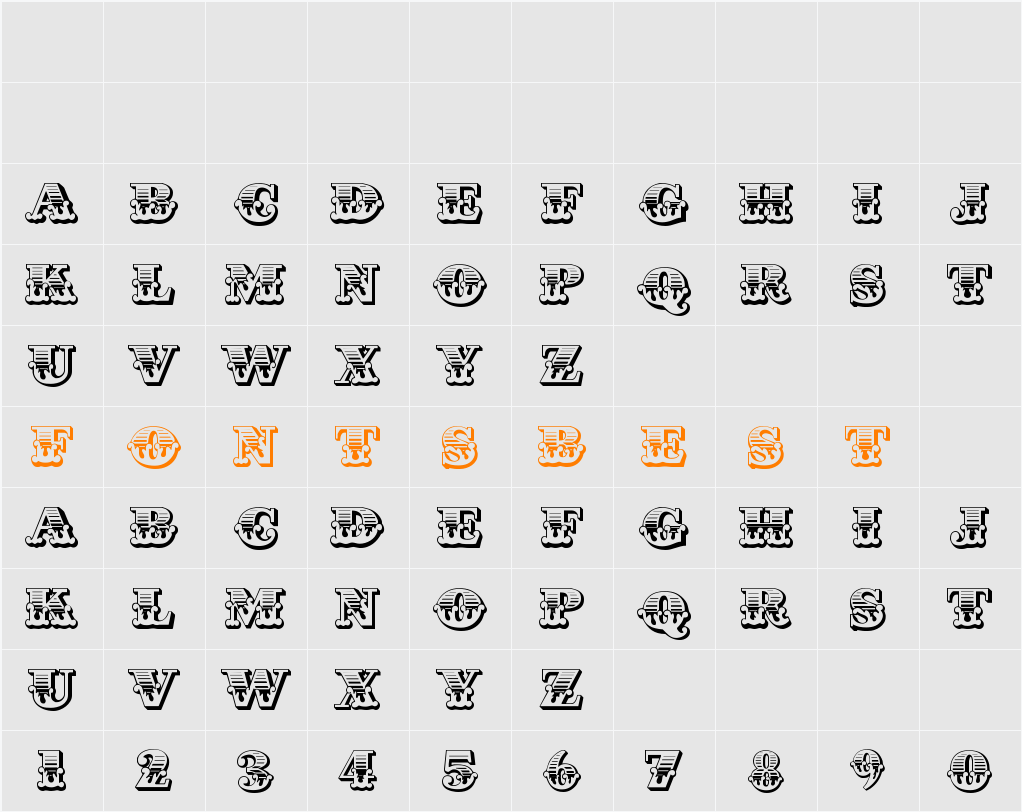 Cast Iron Character Map