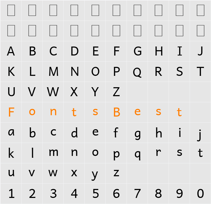 Andika Character Map