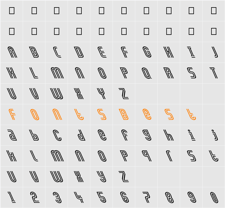 FZ UNIQUE 13 LEFTY Character Map