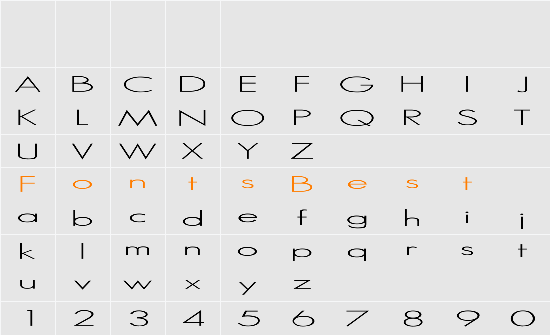 MicroSerif-Light Wd Character Map