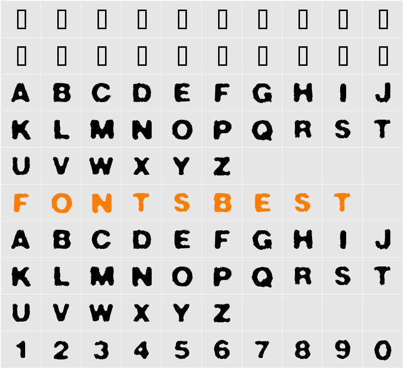 Crush No. 49 Character Map