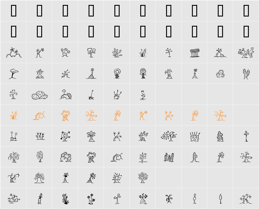 Mini Pics Character Map