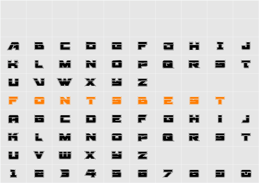 Aircruiser Academy Laser Character Map