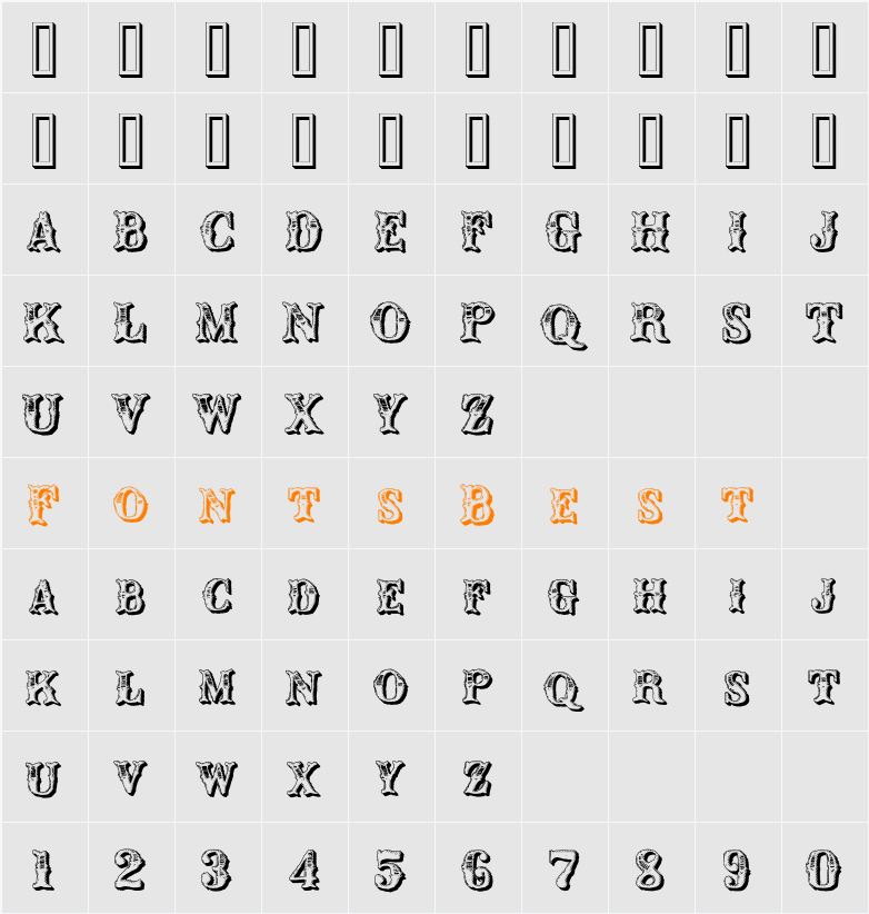 CM Old Western Shadow Character Map