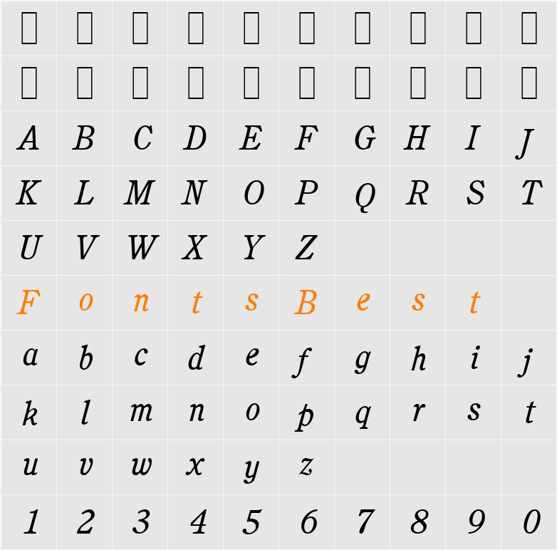 C851-Roman Character Map