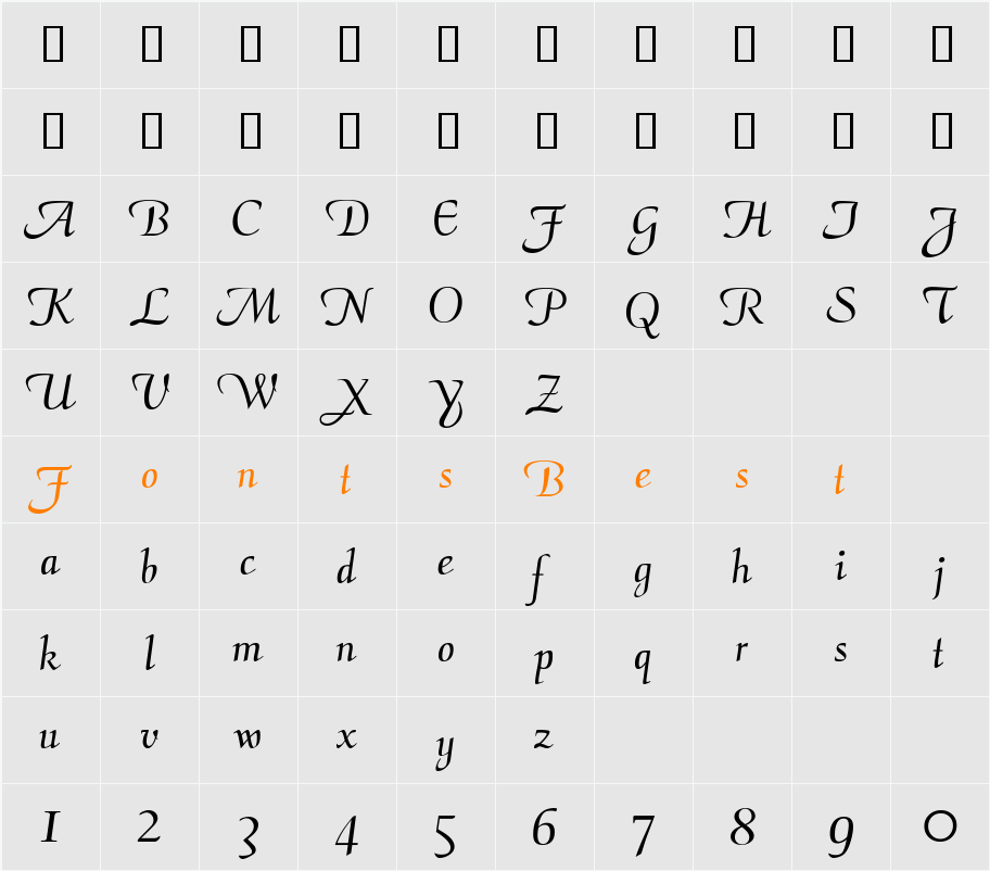 Cantilope Character Map