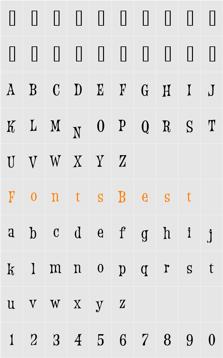 FanfareJF Character Map