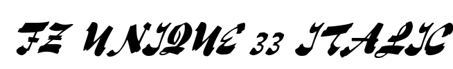 FZ UNIQUE 33 ITALIC Font Image