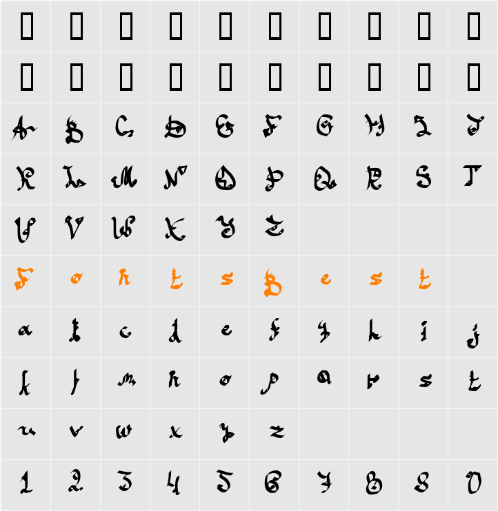 Cazzy Character Map