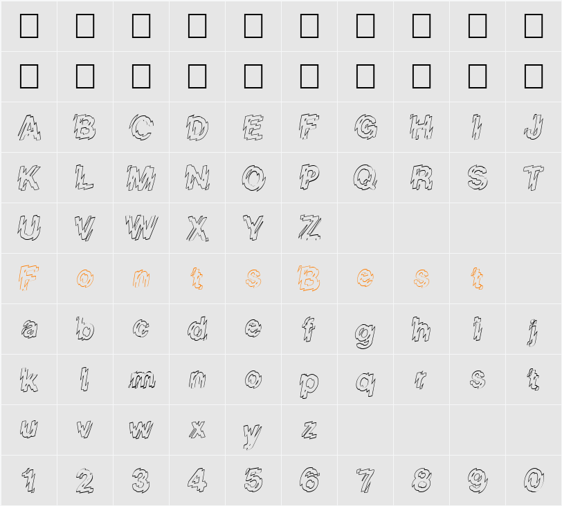 FZ UNIQUE 20 HOLLOW Character Map